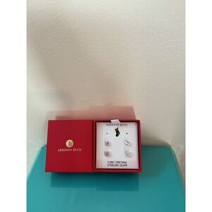 Addison Blvd Sterling Silver Cubic Zirconia Stud Earrings‎ Set